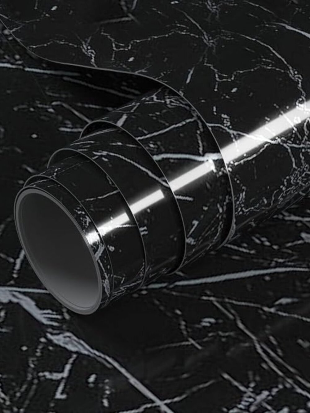 VOLEAAR Black Wallpaper Marble Contact Paper for Countertop Cabinet